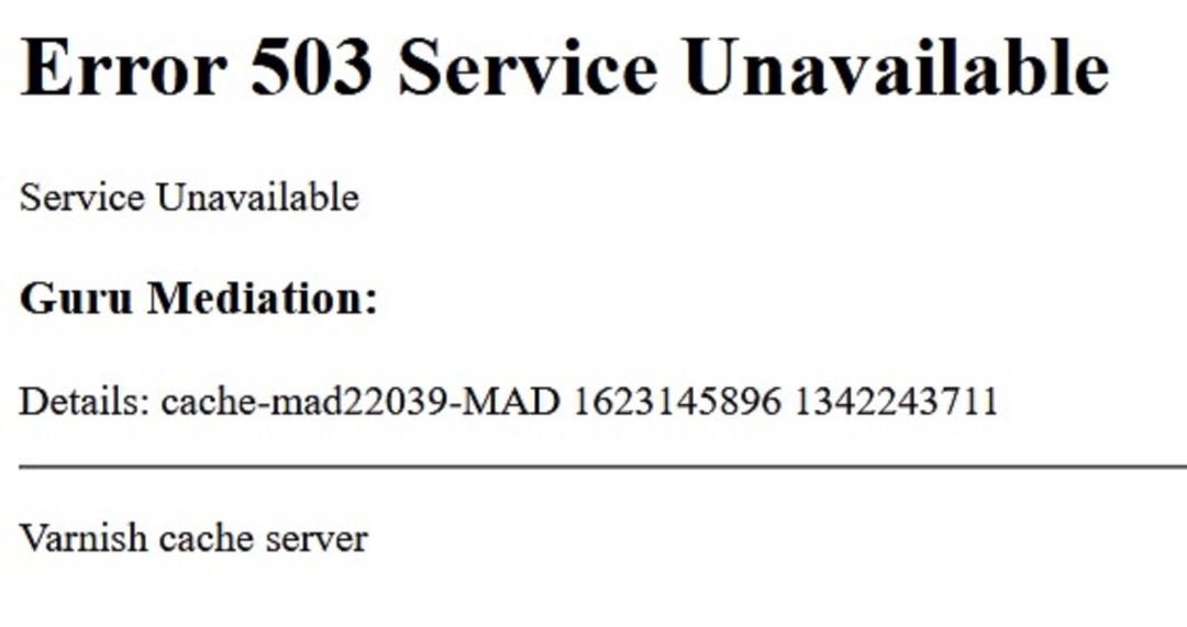 El problema es de tipo 503. El problema es de tipo 503.
