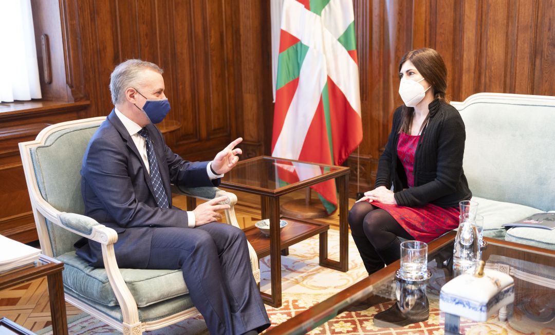 El lehendakari Urkullu reunido con Miren Gorrotxategi, en una imagen de archivo El lehendakari Urkullu reunido con Miren Gorrotxategi, en una imagen de archivo