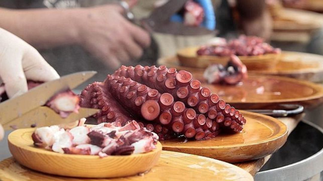 Foto de recurso de un puesto de pulpo Foto de recurso de un puesto de pulpo