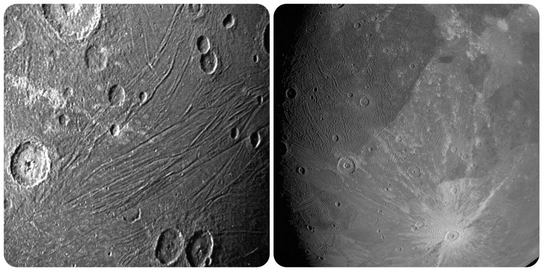 Ganímedes tomada por el generador de imágenes JunoCam durante el sobrevuelo de la luna helada del 7 de junio de 2021 de Juno. Ganímedes tomada por el generador de imágenes JunoCam durante el sobrevuelo de la luna helada del 7 de junio de 2021 de Juno.