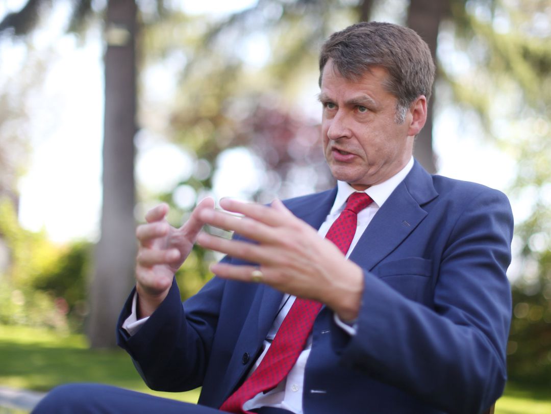 El embajador británico en España, Hugh Elliott, durante una entrevista para Europa Press. El embajador británico en España, Hugh Elliott, durante una entrevista para Europa Press.