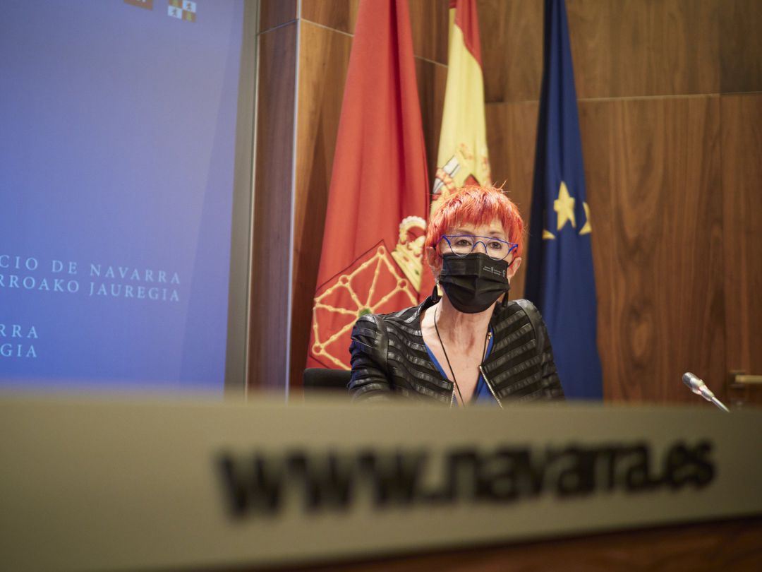 La consejera de Salud del Gobierno de Navarra, Santos Induráin, en una rueda de prensa. La consejera de Salud del Gobierno de Navarra, Santos Induráin, en una rueda de prensa.