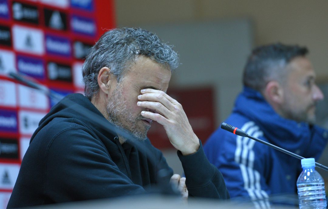 Luis Enrique, durante una rueda de prensa con la Selección Luis Enrique, durante una rueda de prensa con la Selección