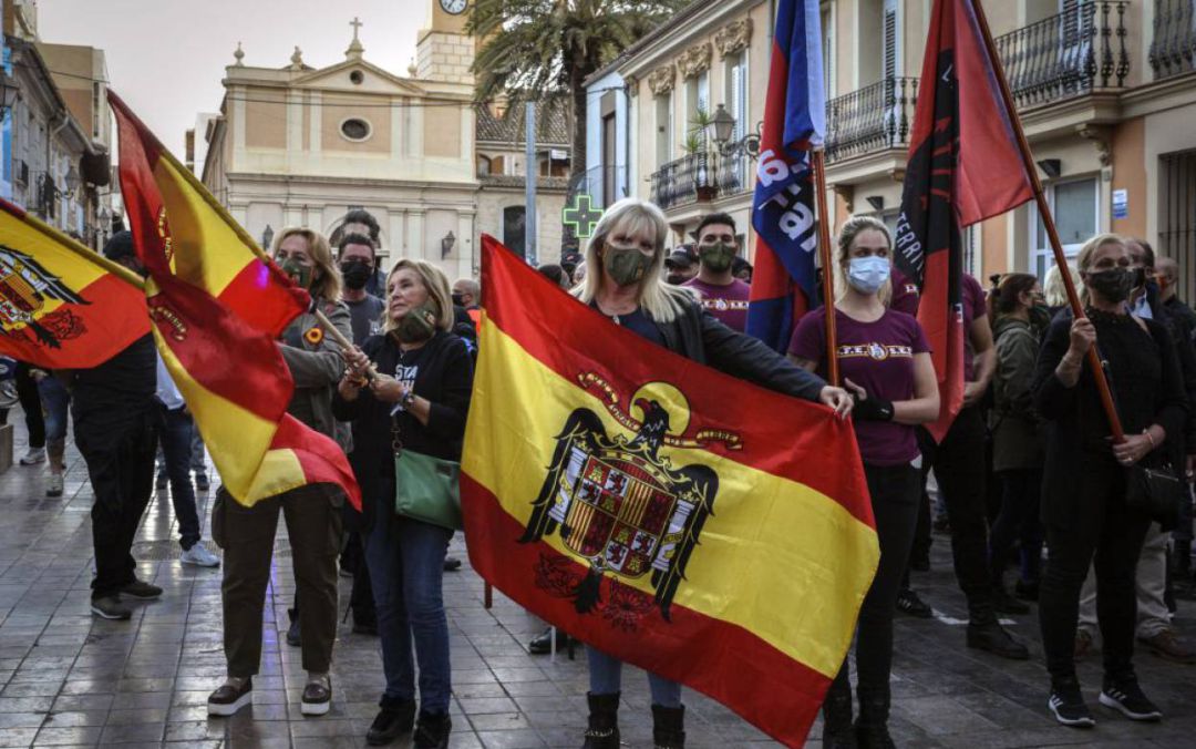 Manifestación del 12 de octubre de 2021 en el barrio de Benimaclet en València Manifestación del 12 de octubre de 2021 en el barrio de Benimaclet en València