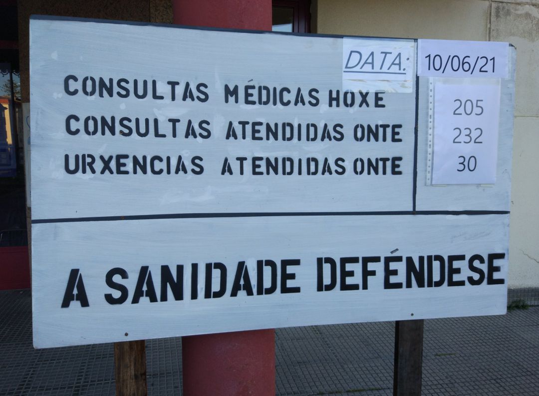 Cartel con las consultas atendidas por los profesionales en el centro de salud de A Guarda. Cartel con las consultas atendidas por los profesionales en el centro de salud de A Guarda.