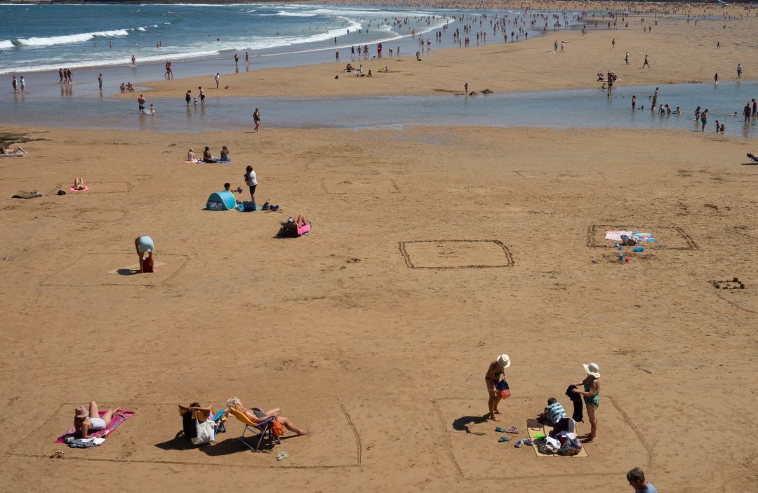 Playa de San Lorenzo en Gijón. Playa de San Lorenzo en Gijón.
