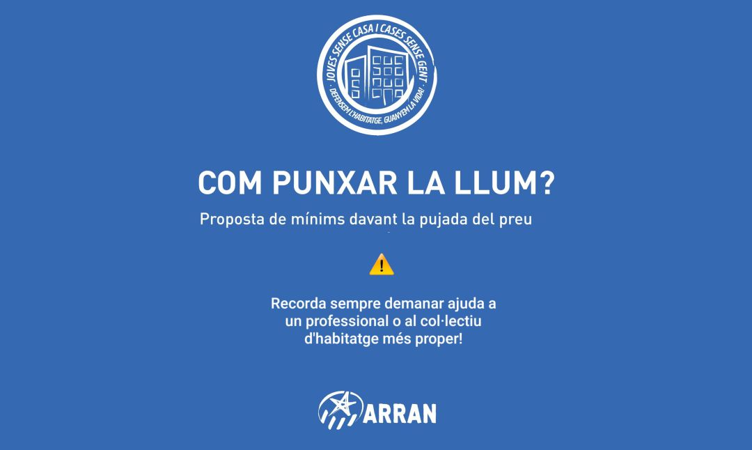 Arran, la organización juvenil de la CUP, reacciona con un manual para no pagar la luz ante las nuevas tarifas elécticas Arran, la organización juvenil de la CUP, reacciona con un manual para no pagar la luz ante las nuevas tarifas elécticas
