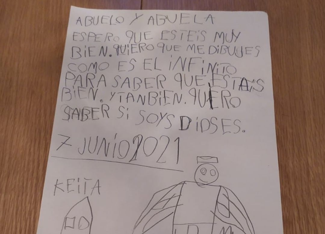 La emotiva carta de un niño a sus abuelos. La emotiva carta de un niño a sus abuelos.