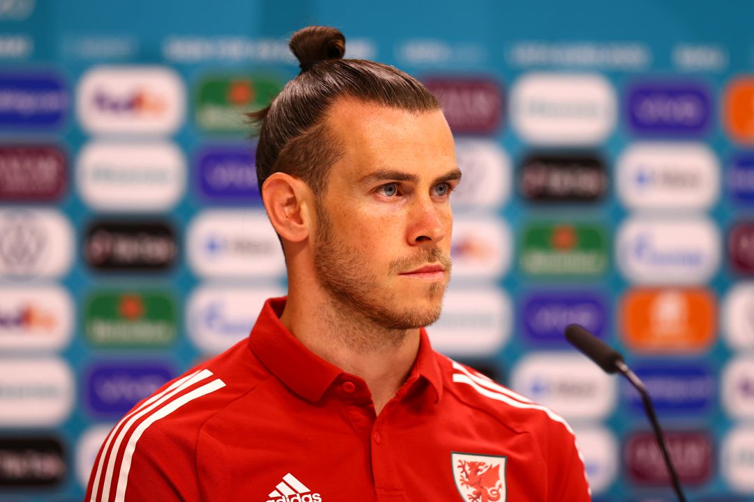 Gareth Bale en la conferencia de prensa con la selección de Gales Gareth Bale en la conferencia de prensa con la selección de Gales