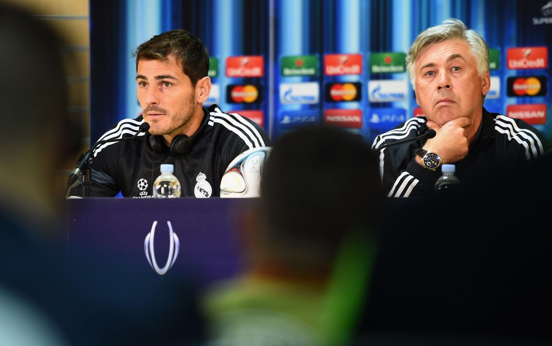 Casillas y Ancelotti en rueda de prensa Casillas y Ancelotti en rueda de prensa