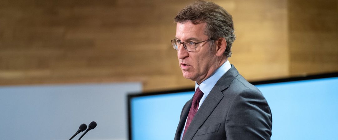 O titular do Goberno galego, Alberto Núñez Feijóo, durante a rolda de prensa posterior á reunión semanal do Consello da Xunta. San Caetano, Santiago de Compostela O titular do Goberno galego, Alberto Núñez Feijóo, durante a rolda de prensa posterior á reunión semanal do Consello da Xunta. San Caetano, Santiago de Compostela