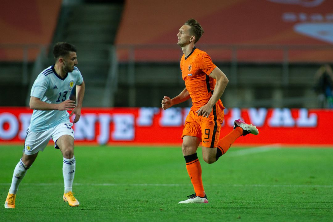 Luuk de Jong, en un encuentro con la selección de su país. Luuk de Jong, en un encuentro con la selección de su país.