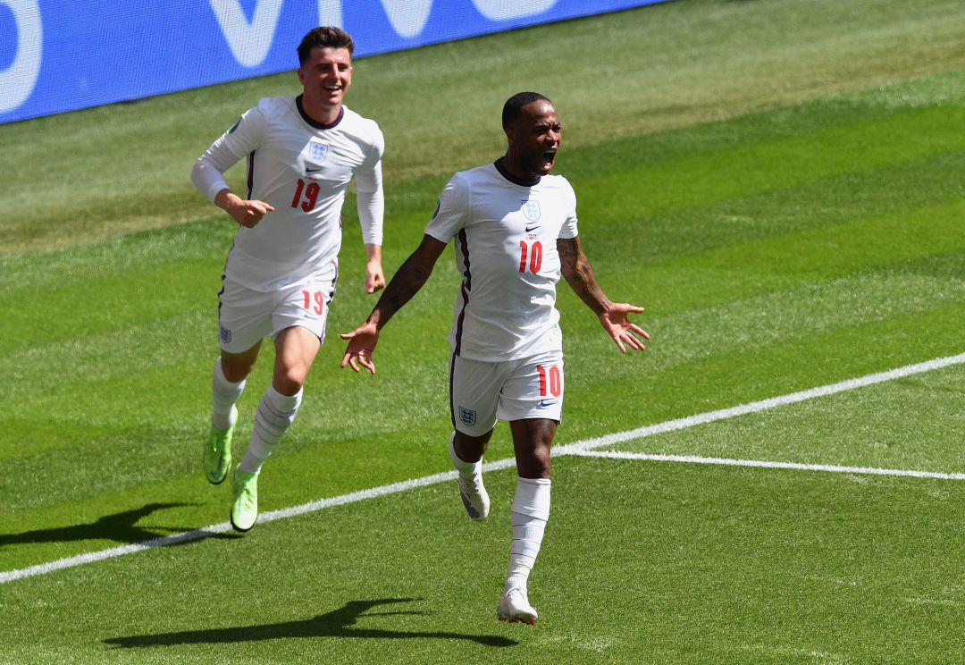 Raheem Sterling celebra su gol ante Croacia Raheem Sterling celebra su gol ante Croacia