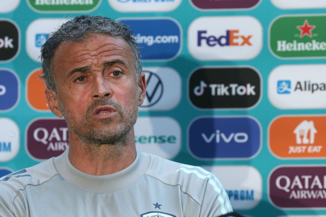 Luis Enrique, durante la rueda de prensa. Luis Enrique, durante la rueda de prensa.