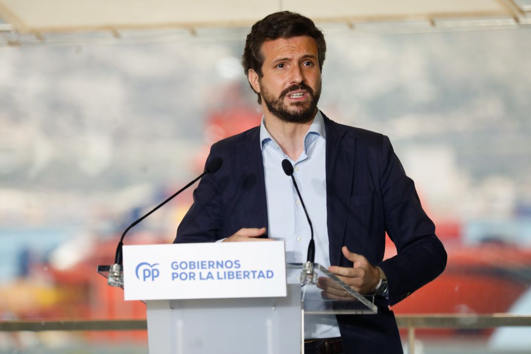 El presidente del PP, Pablo Casado, recuerda las palabras de Sánchez sobre los indultos. El presidente del PP, Pablo Casado, recuerda las palabras de Sánchez sobre los indultos.