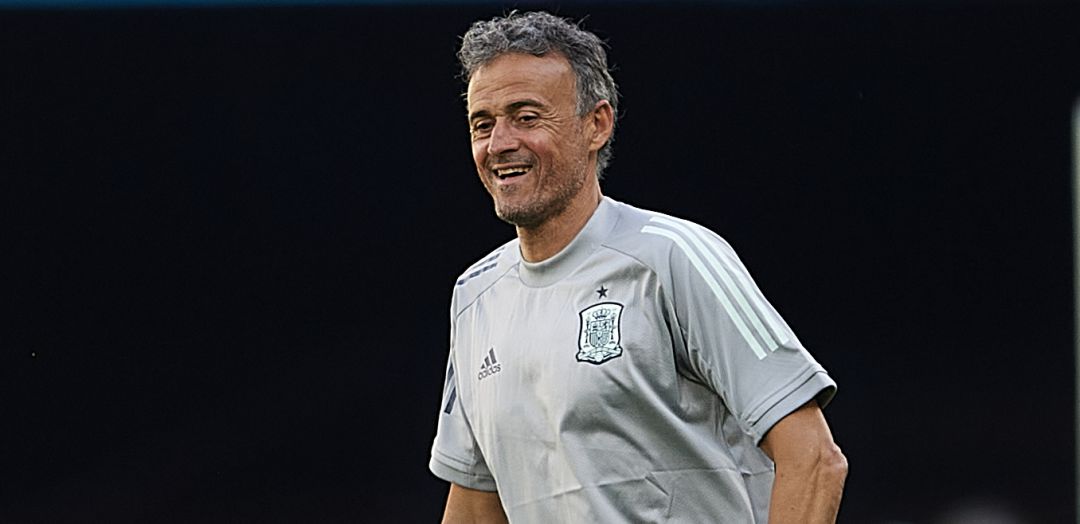 Luis Enrique, durante el entrenamiento previo al encuentro ante Suecia Luis Enrique, durante el entrenamiento previo al encuentro ante Suecia
