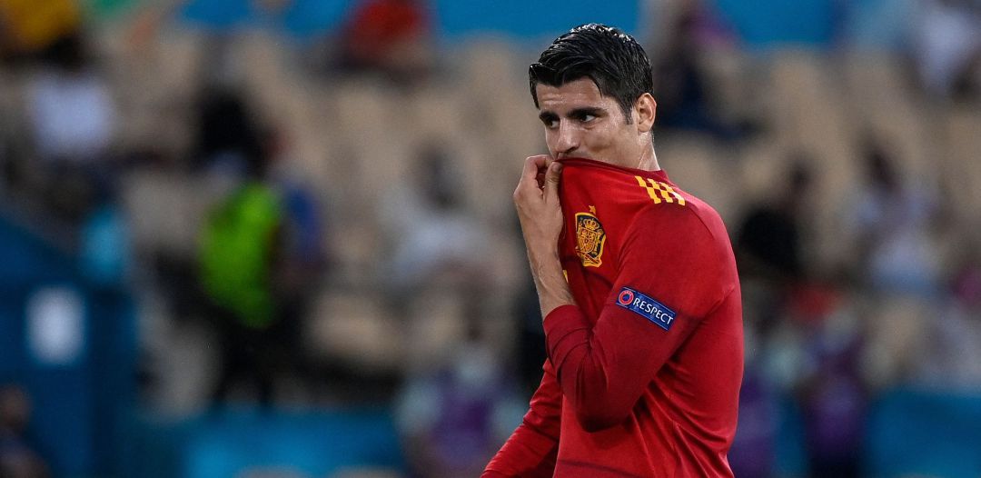 Álvaro Morata, decepcionado tras la ocasión fallada Álvaro Morata, decepcionado tras la ocasión fallada