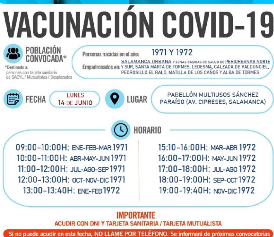 Información sobre la vacunación en Salamanca capital Información sobre la vacunación en Salamanca capital