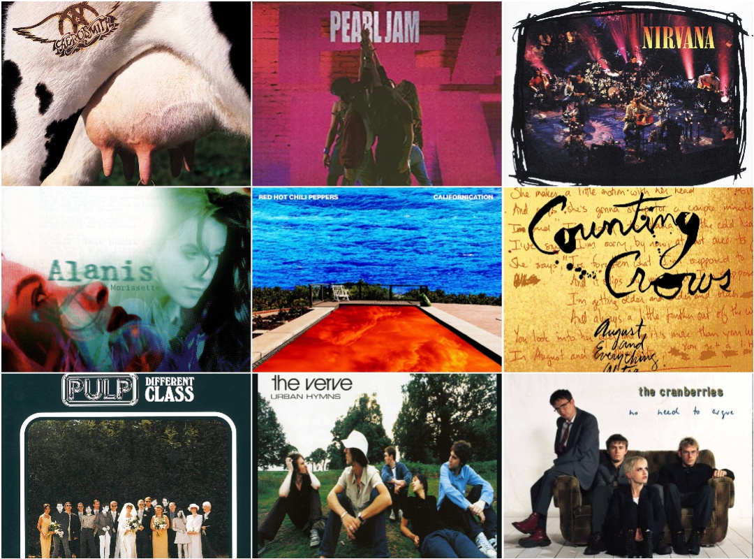 Selección de algunos de los discos más destacados de los noventa Selección de algunos de los discos más destacados de los noventa