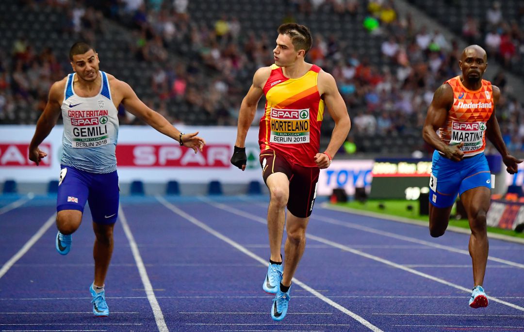 Bruno Hortelano, en los 200m del Europeo de Berlín, en 2018 Bruno Hortelano, en los 200m del Europeo de Berlín, en 2018