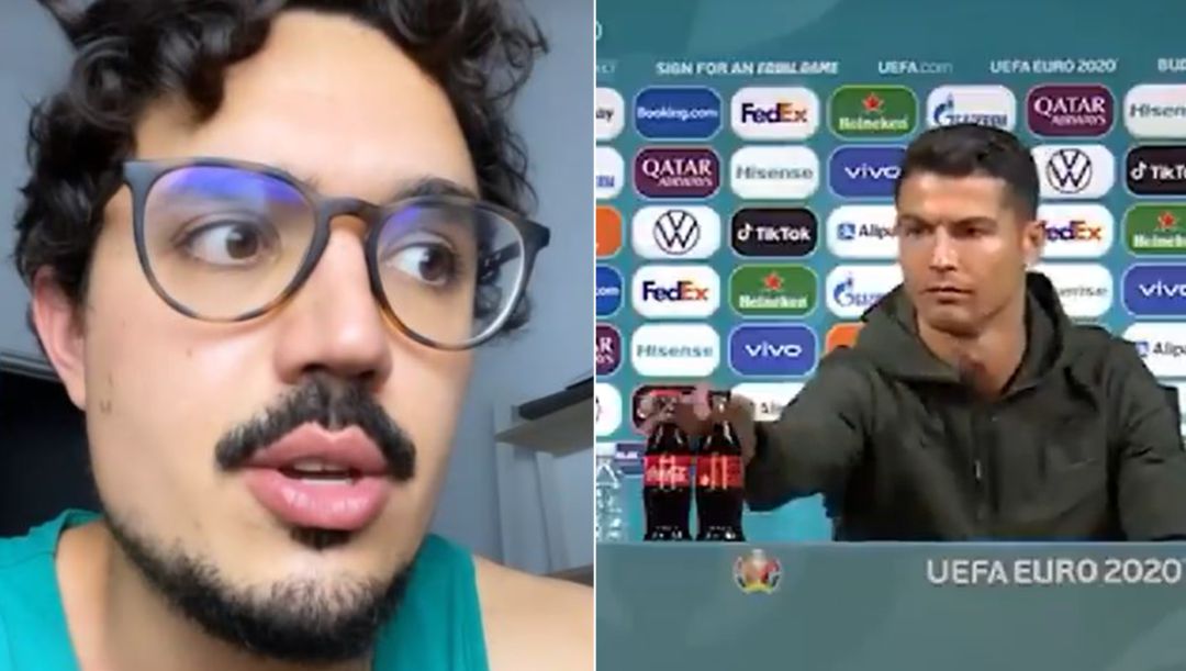 El nutricionista Carlos Ríos, en una captura del 'story' en el que comenta el gesto de Cristiano Ronaldo en la Eurocopa. El nutricionista Carlos Ríos, en una captura del 'story' en el que comenta el gesto de Cristiano Ronaldo en la Eurocopa.
