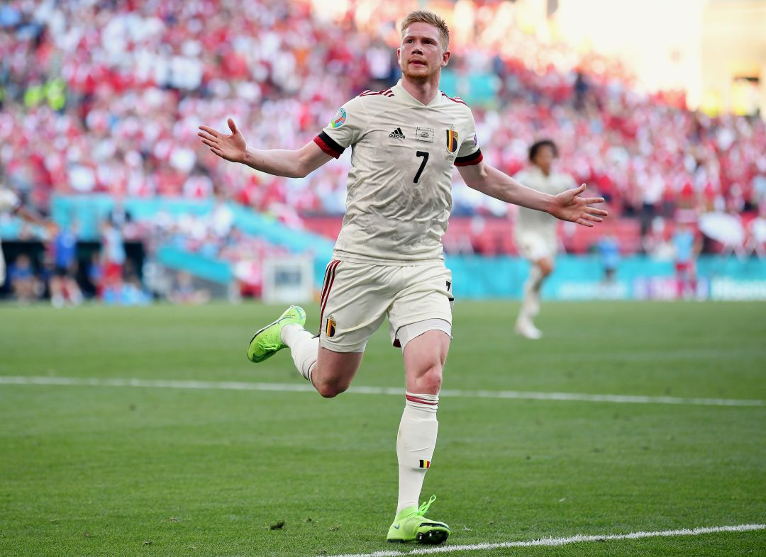 De Bruyne celebra el tanto que da la victoria a Bélgica ante Dinamarca De Bruyne celebra el tanto que da la victoria a Bélgica ante Dinamarca