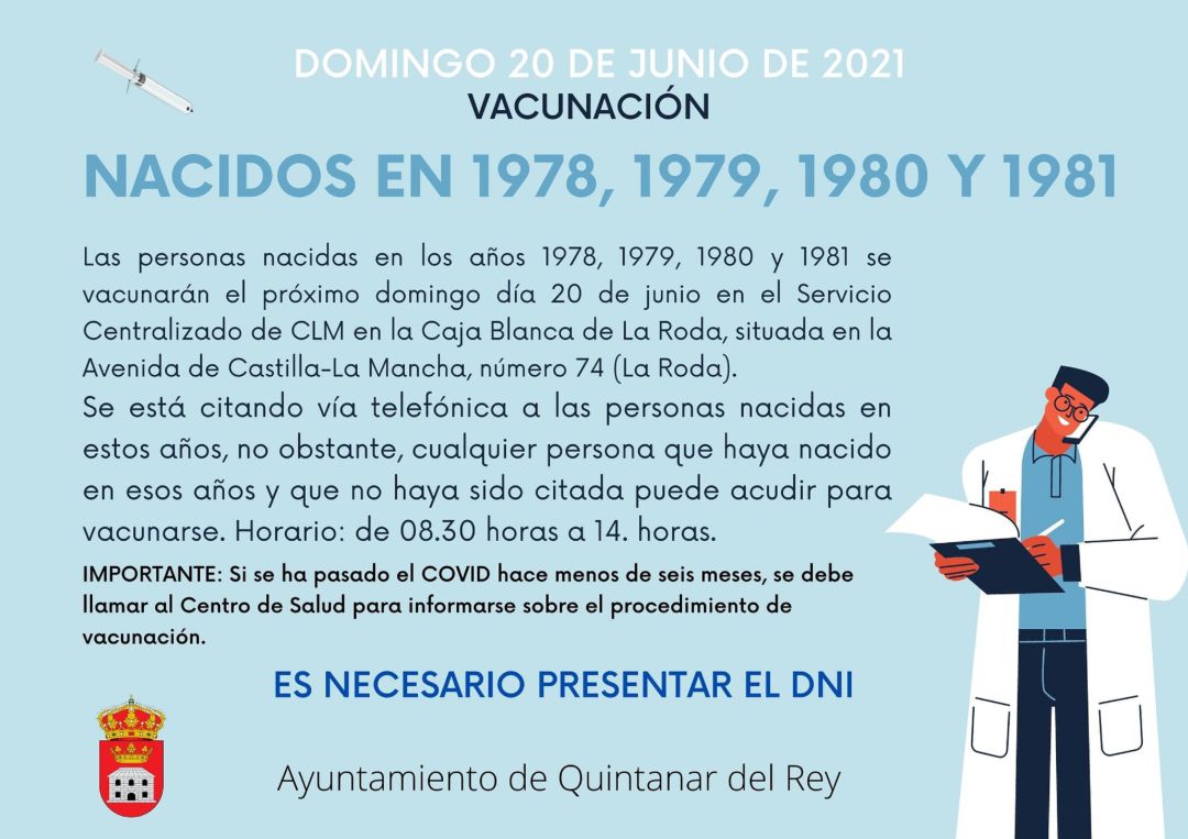 Llamamiento para vacunación Llamamiento para vacunación