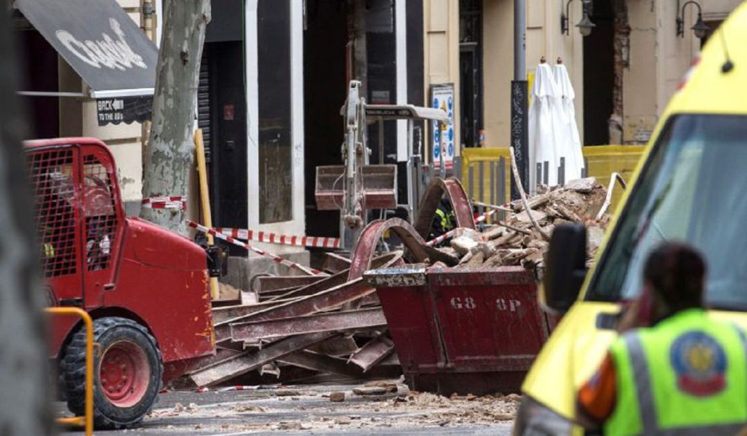 El edificio colapsado en mayo de 2018 El edificio colapsado en mayo de 2018