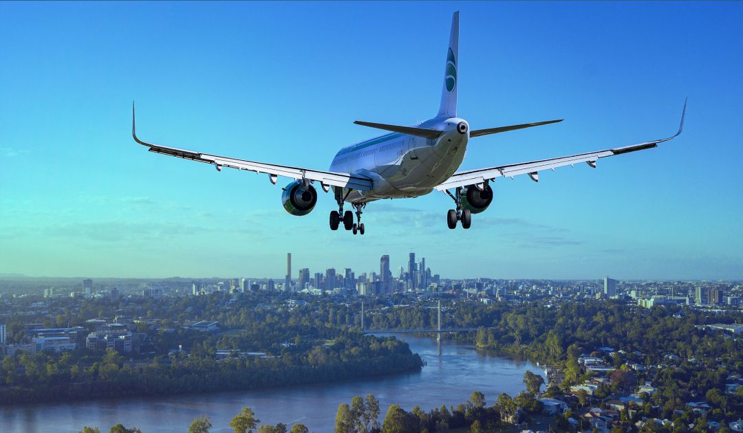 Imagen de un avión aterrizando. Imagen de un avión aterrizando.