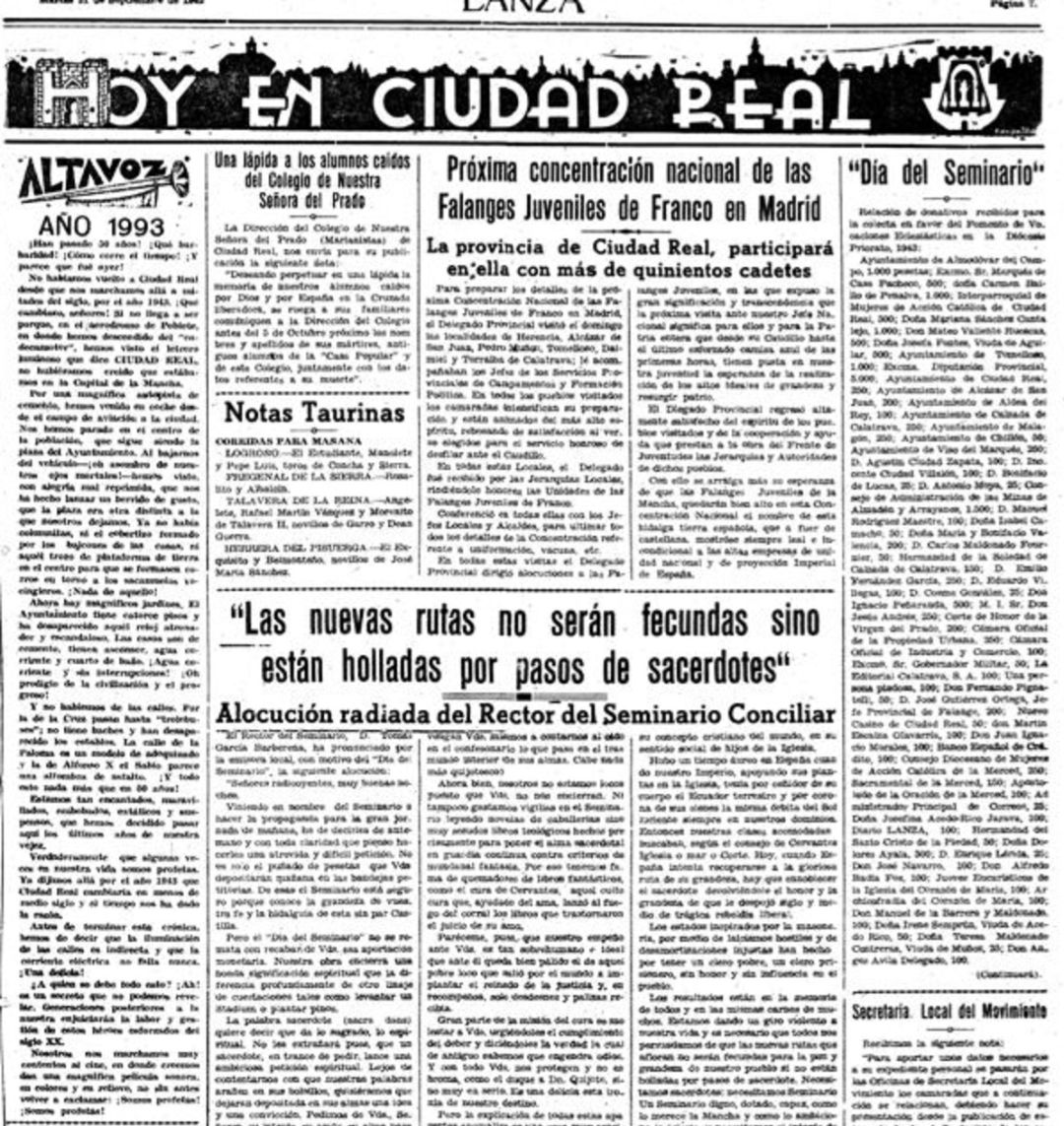 Artículo publicado en Lanza ( 1943) Artículo publicado en Lanza ( 1943)
