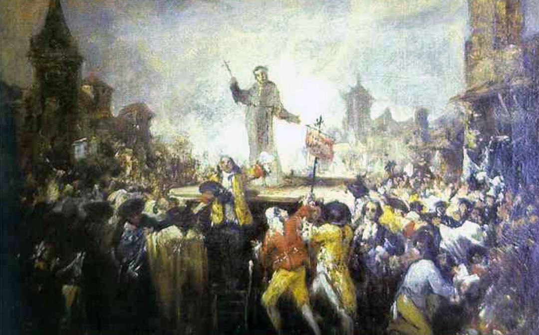 Motín de Esquilache, atribuido a Francisco de Goya (ca. 1766, colección privada, París). Motín de Esquilache, atribuido a Francisco de Goya (ca. 1766, colección privada, París).