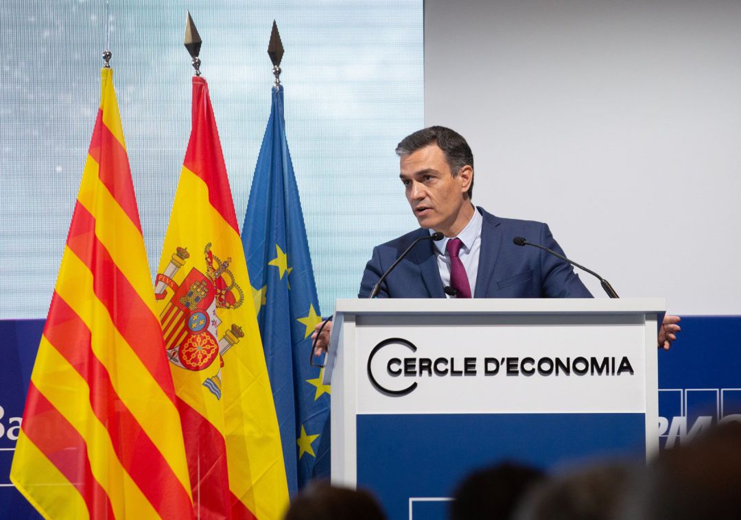 El presidente del Gobierno, Pedro Sánchez, en la clausura de la XXXVI Reunió Cercle d'Economia, en Barcelona. El presidente del Gobierno, Pedro Sánchez, en la clausura de la XXXVI Reunió Cercle d'Economia, en Barcelona.