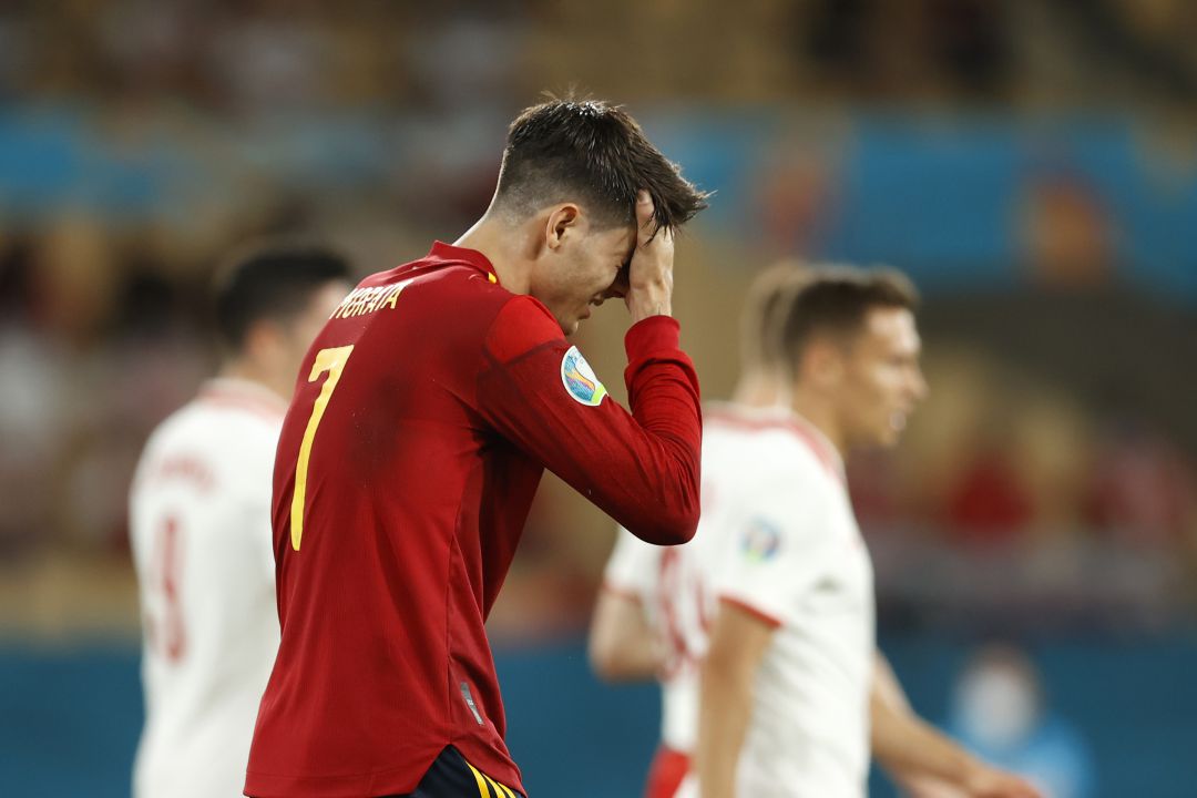 Álvaro Morata se lamenta frente a Polonia Álvaro Morata se lamenta frente a Polonia