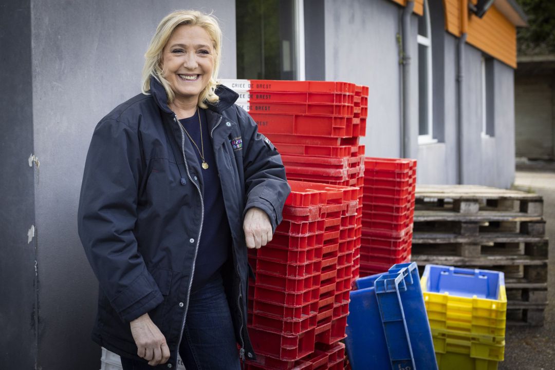 Marine Le Pen, líder de Agrupación Nacional, en un acto de campaña de las elecciones regionales en Francia Marine Le Pen, líder de Agrupación Nacional, en un acto de campaña de las elecciones regionales en Francia