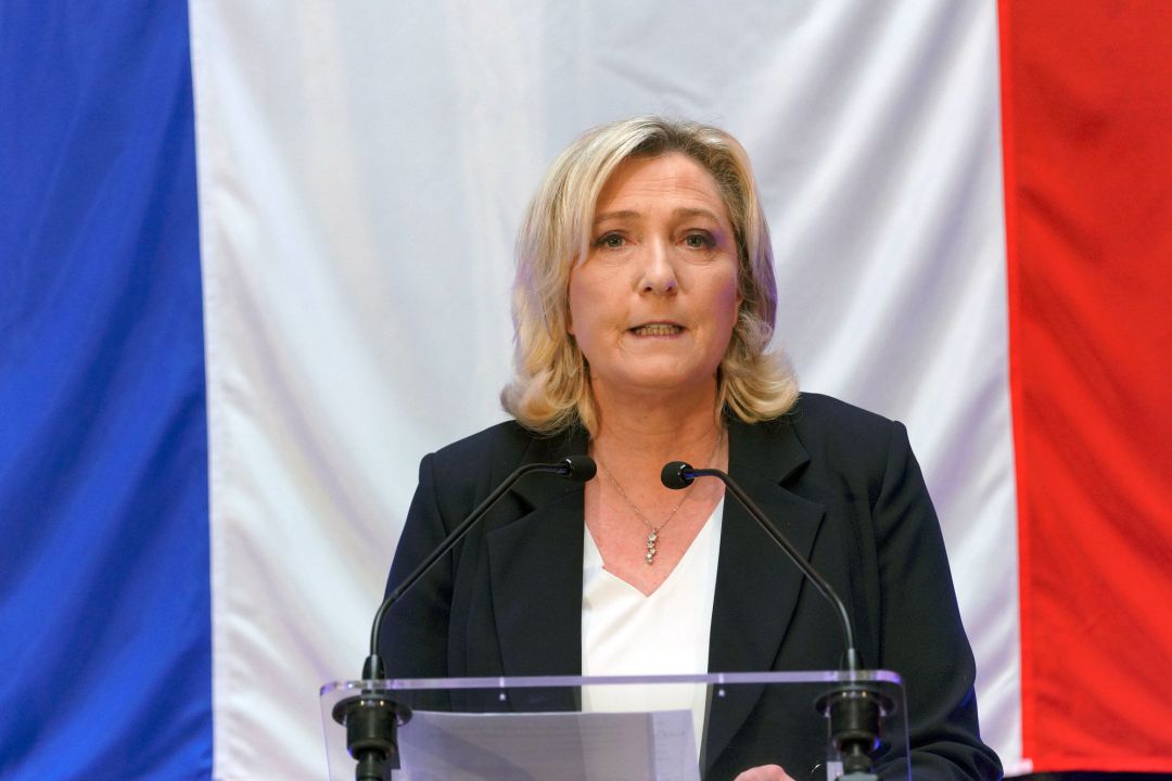 Marine Le Pen, la pasada noche. Marine Le Pen, la pasada noche.
