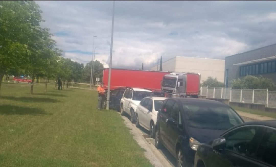 Accidente de tráfico en Villatuerta. Accidente de tráfico en Villatuerta.