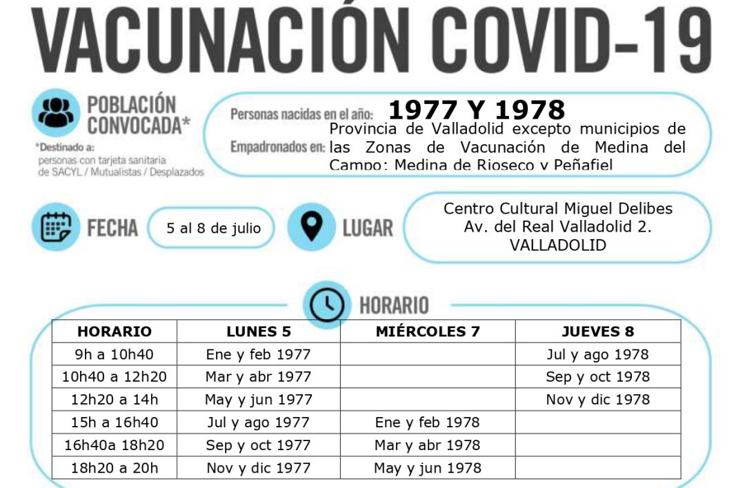 Vacunación para los nacidos en 1977 y 1978 Vacunación para los nacidos en 1977 y 1978