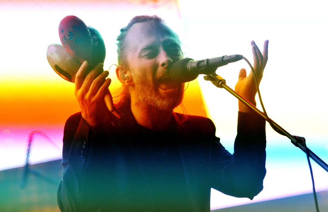Thom Yorke, cantante de Radiohead, durante una actuación Thom Yorke, cantante de Radiohead, durante una actuación