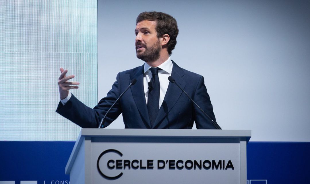 El presidente del PP, Pablo Casado, interviene en la Reunión Anual del Cercle d'Economia. El presidente del PP, Pablo Casado, interviene en la Reunión Anual del Cercle d'Economia.