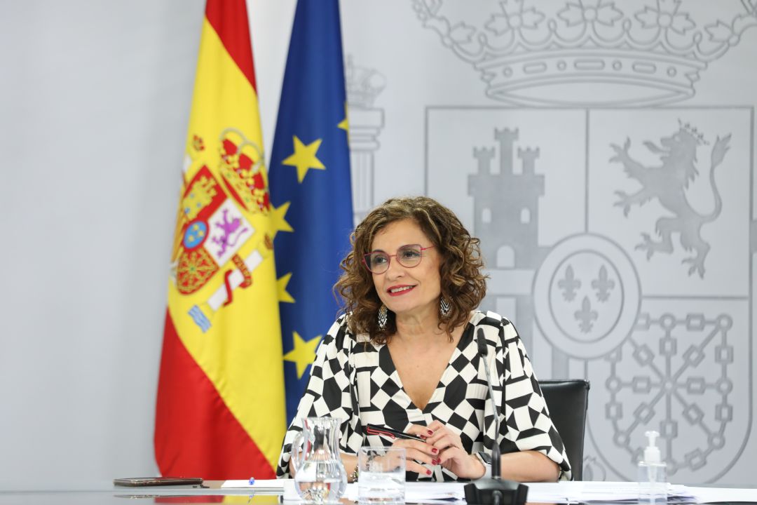 María Jesús Montero en la rueda de prensa de este martes María Jesús Montero en la rueda de prensa de este martes