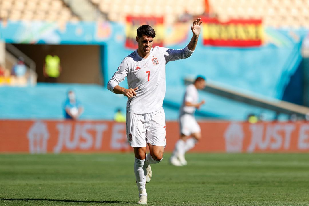 Álvaro Morata, segundos antes de lanzar el penalti Álvaro Morata, segundos antes de lanzar el penalti