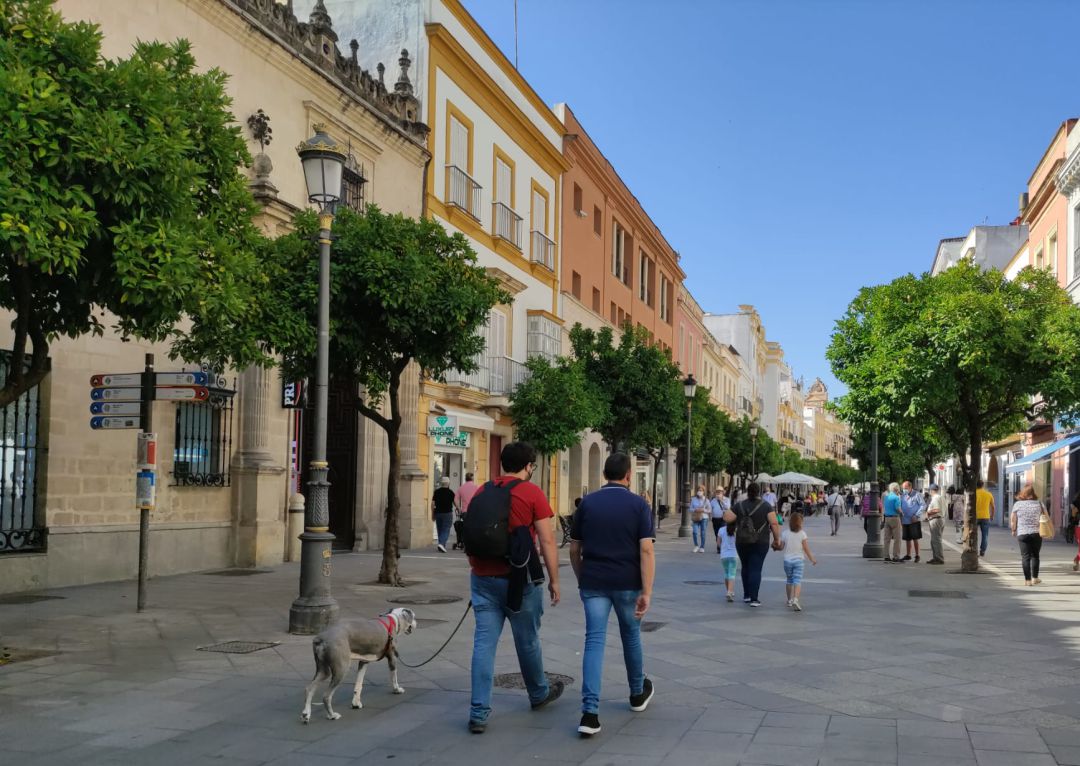 Calle Larga en el centro de Jerez Calle Larga en el centro de Jerez