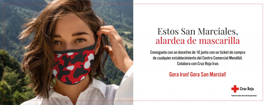 El Centro Comercial Mendibil ha puesto en marcha la venta de 5.000 mascarillas solidarias cuyos beneficios irán a parar a proyectos sociales de la Cruz Roja de Irún El Centro Comercial Mendibil ha puesto en marcha la venta de 5.000 mascarillas solidarias cuyos beneficios irán a parar a proyectos sociales de la Cruz Roja de Irún