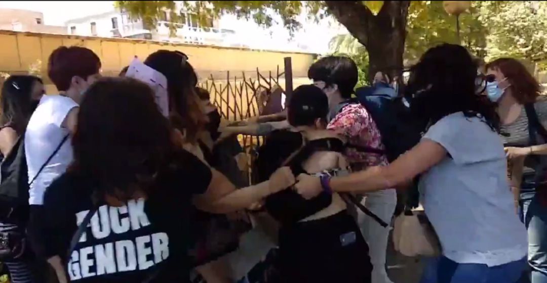 Imagen del vídeo que Radfem Murcia ha publicado en su cuenta de Twitter Imagen del vídeo que Radfem Murcia ha publicado en su cuenta de Twitter