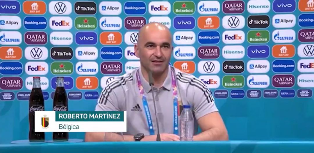 Roberto Martínez, durante la rueda de prensa previa al partido Roberto Martínez, durante la rueda de prensa previa al partido