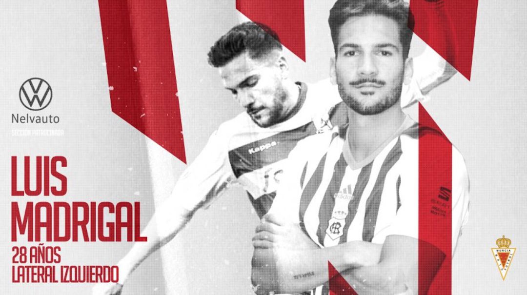 Luis Madrigal, nuevo fichaje del Real Murcia Luis Madrigal, nuevo fichaje del Real Murcia