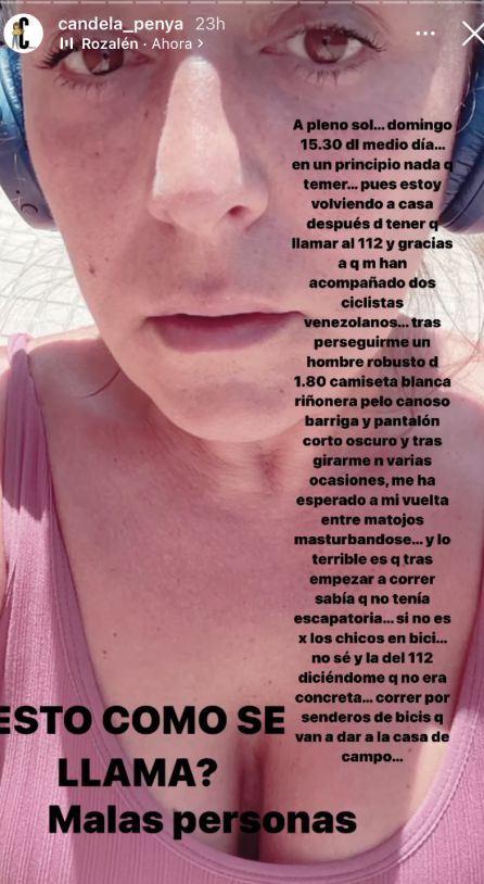 Captura de pantalla con el relato que ha compartido en sus redes. Captura de pantalla con el relato que ha compartido en sus redes.