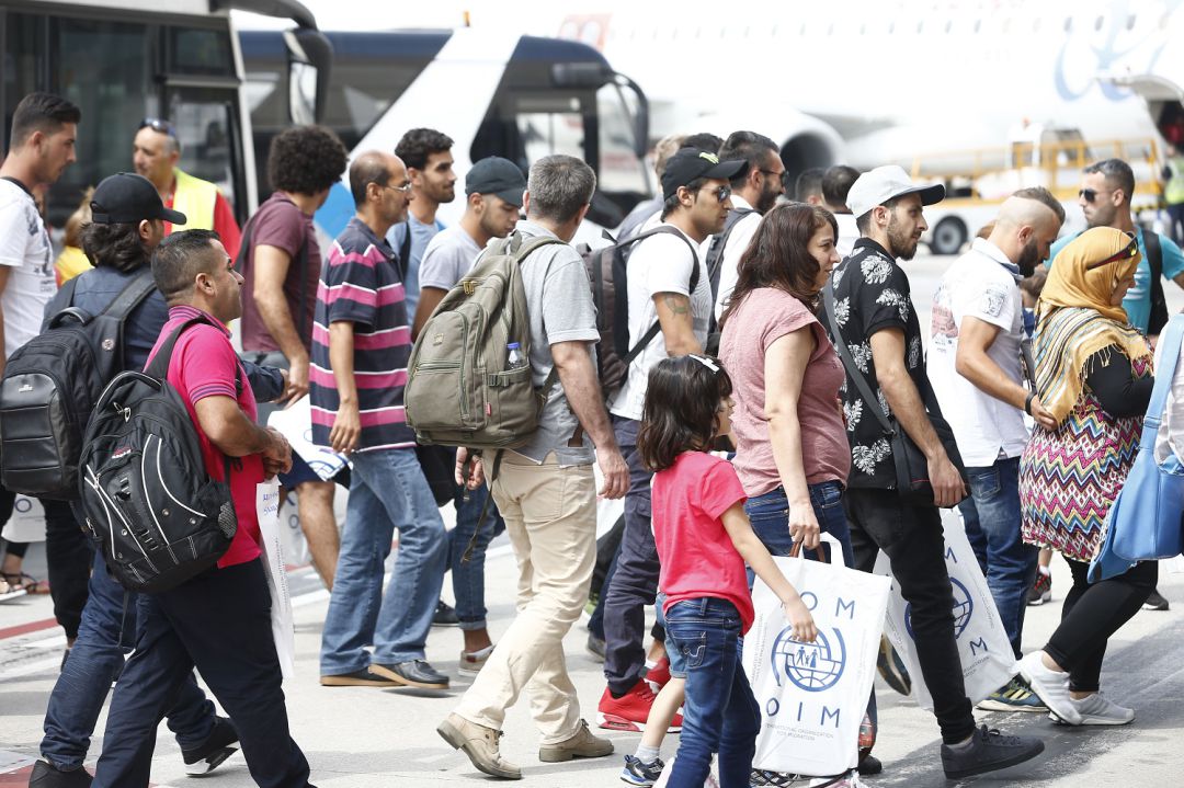 Llegada de refugiados a España procedentes de Grecia, imagen de archivo Llegada de refugiados a España procedentes de Grecia, imagen de archivo