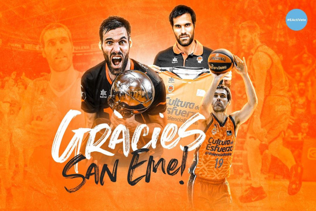 El Valencia Basket homenajea a San Emeterio. El Valencia Basket homenajea a San Emeterio.