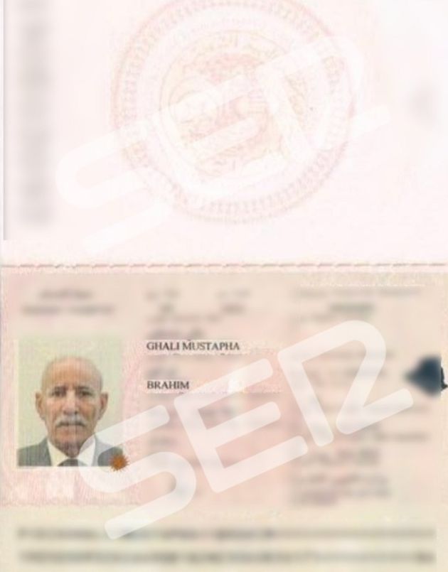 El pasaporte del líder del Frente Polisario, Brahim Ghali. El pasaporte del líder del Frente Polisario, Brahim Ghali.